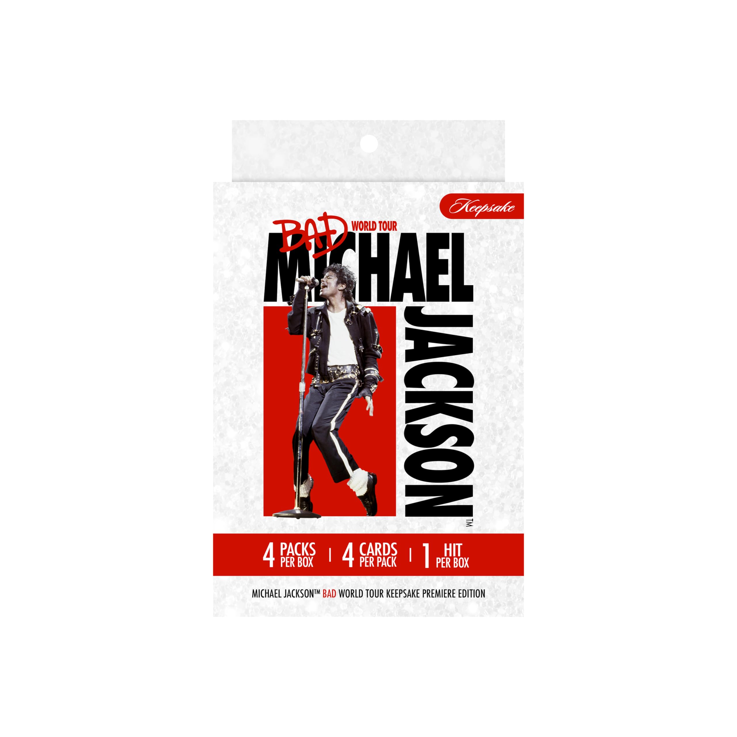 Michael Jackson Bad World Tour Keepsake Premiere Mini Box: 4 Packs, Authentic Tour-Worn Glove Relics, 300-Plus Card Set, Chase Rare 1/1 Cut Signature and Numbered Parallels