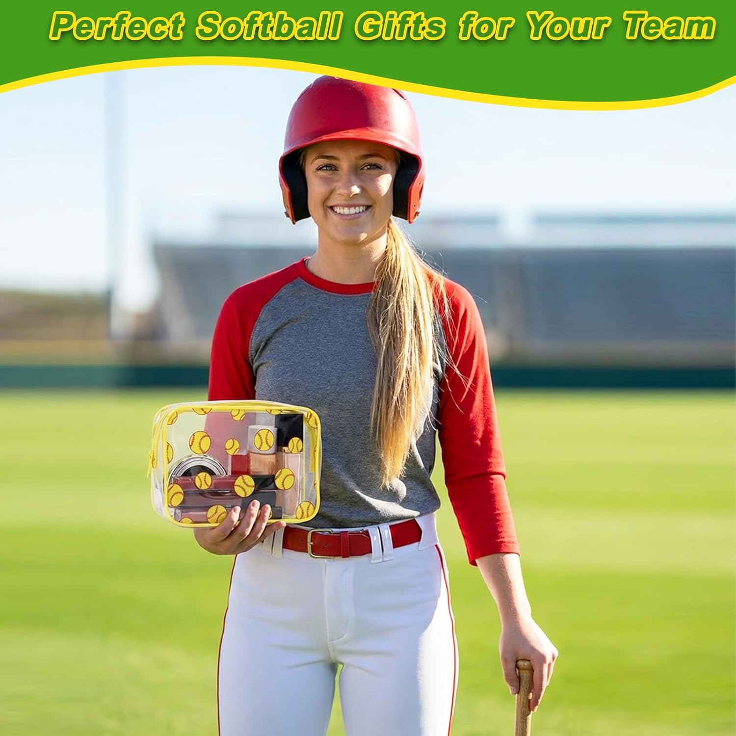 40 Pack Softball Clear PVC Makeup Bags - Waterproof Travel Pouches with Zipper for Men & Women, Perfect for Carry-On Essentials