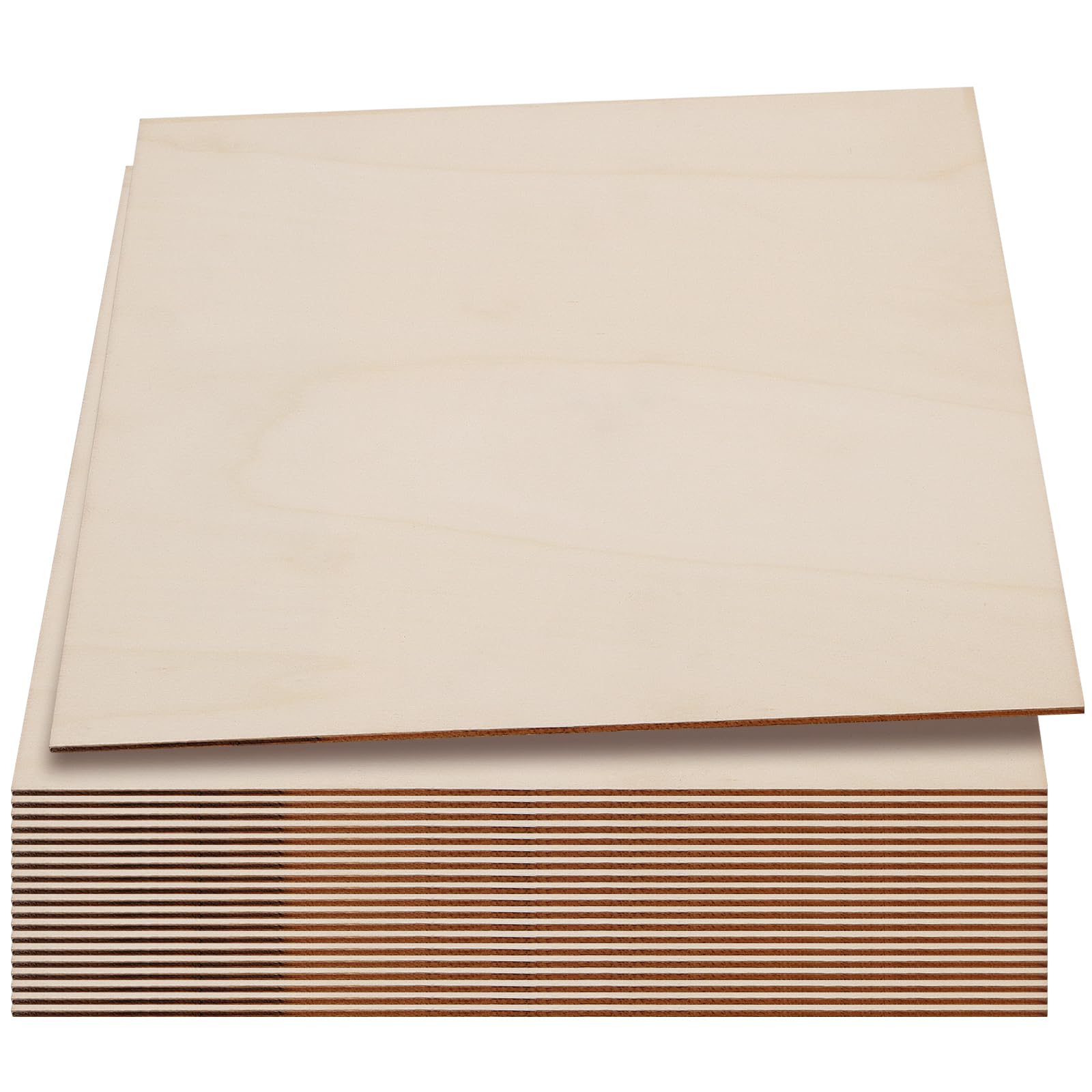 Lot De 20 Plaquettes En Contreplaqué 10x10 Cm - Épaisseur 0,2 Cm - Pour Bricolage Et Projets DIY