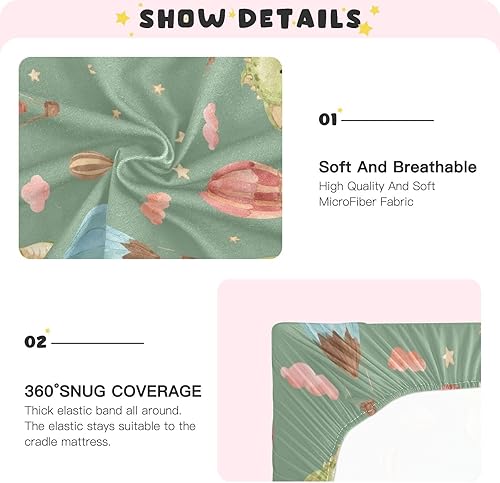 Miniatura 5 de Kigai Fitted Crib Sheet for Boys & Girls Cute Dragon Soft Breathable Unisex Baby Sheets for Standard Crib and Toddler Mattresses 39 x 27 in