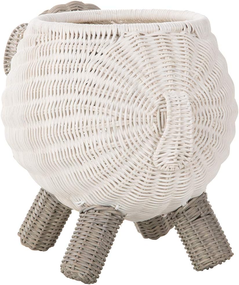 Kouboo Rattan Sheep Kids Storage Basket White & Gray
