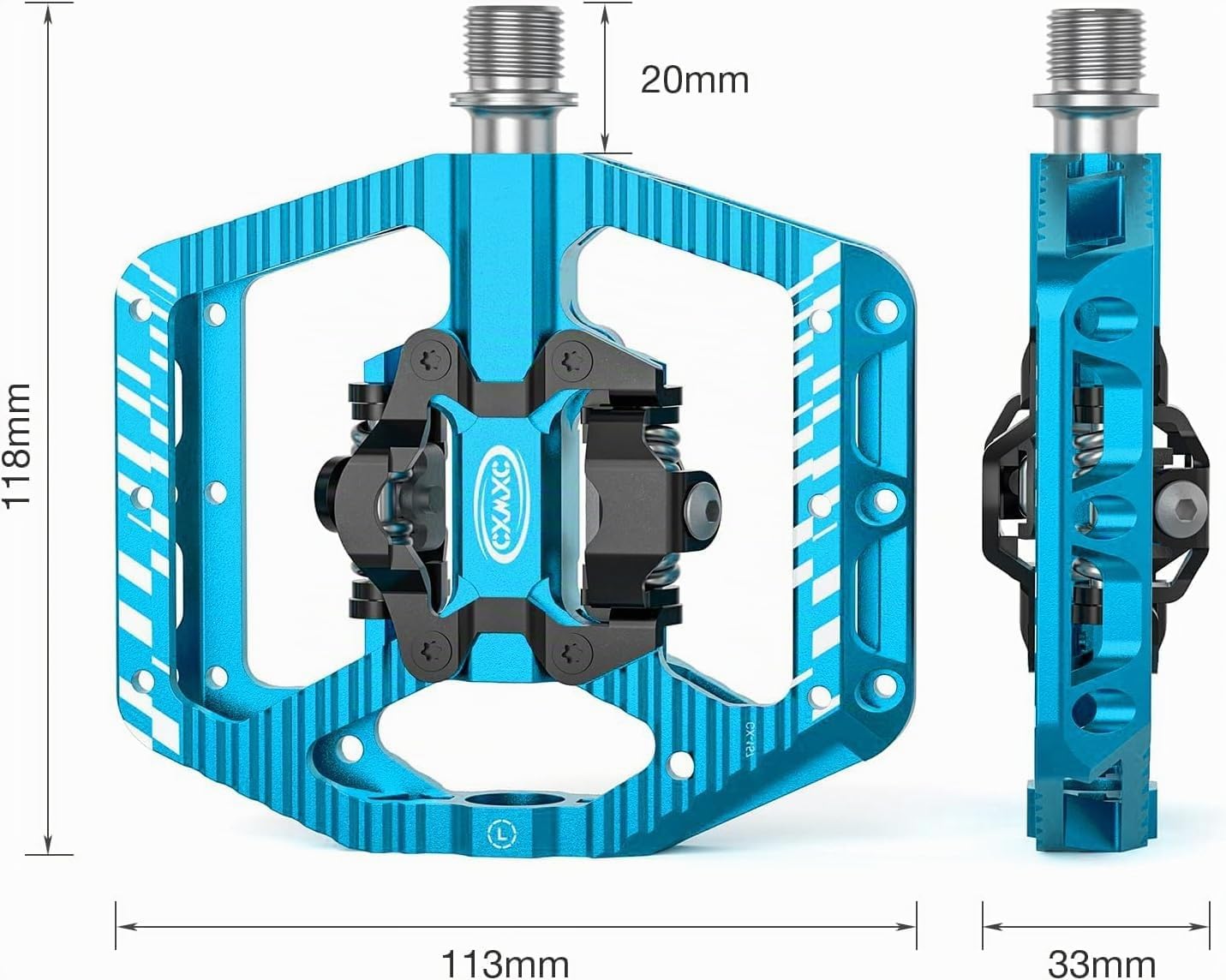 CXWXC Klickpedale Mountainbike Pedale – CNC Gefrästes Aluminium, 3-Fach abgedichtete Bike Pedals, Kompatibel mit Shimano SPD Systemen (Blau) Sport & Freizeit