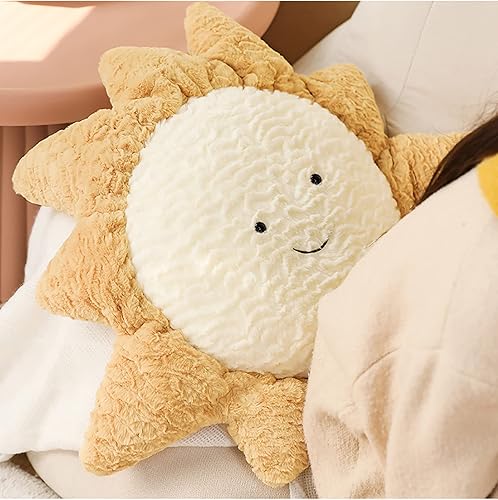 Miniatura 6 de Almohada de sofá con diseño de luna, estrella y sol  Almohada decorativa de soporte lumbar  Almohada decorativa suave de felpa (38,1 cm, Luna)