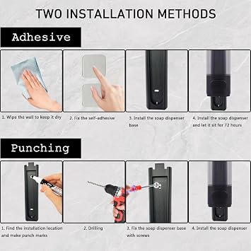 300ml Wall Mounted Soap Dispenser, Shower Gel Dispenser Wall Mounted