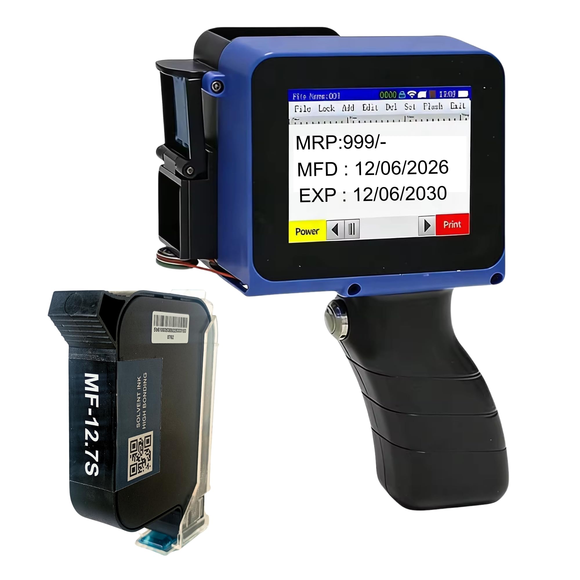 MF-101 Handheld TIJ Mini Printer, 300 DPI, 12.7mm Print Height | Touch Screen Interface, Batch & QR Code Print, Multi-Surface Compatible, 6-8 Hrs Battery Life, 360° Print Direction-image-8