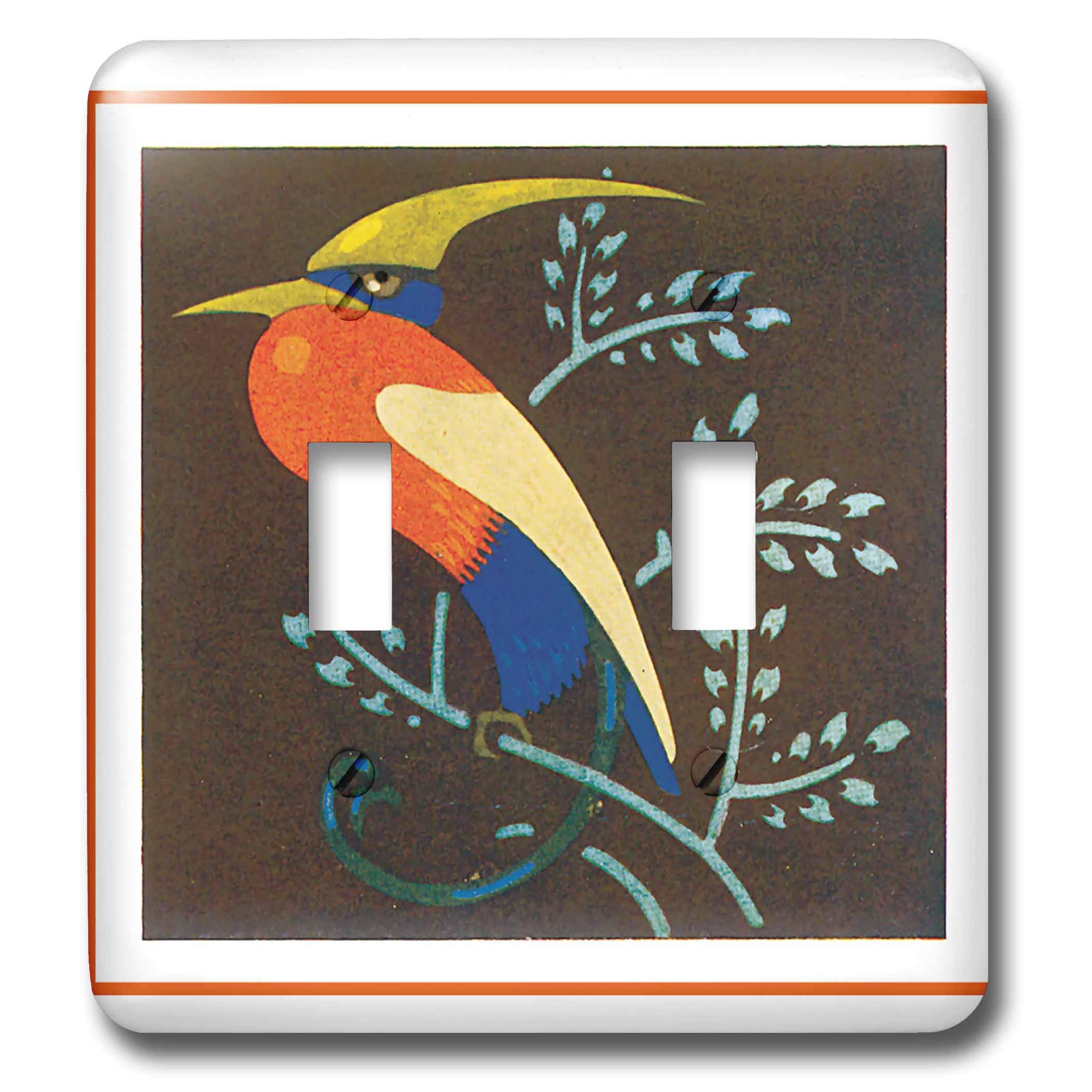 Interruptor doble multicolor 3dRose Deco Bird 1 decorativo pared