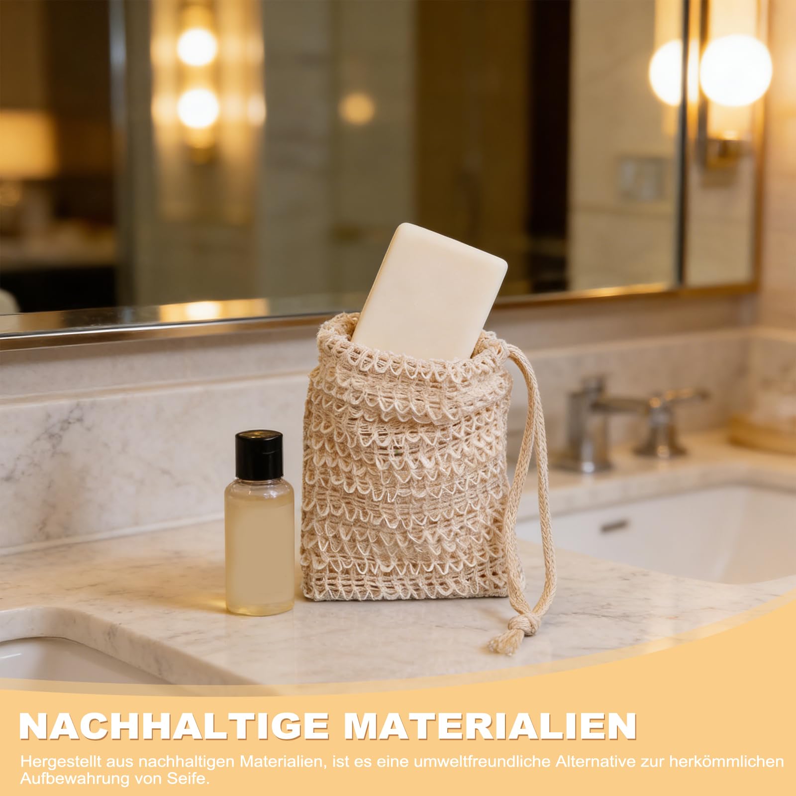 Lot de 12 sacs à savon bio pour la douche, en sisal naturel, sûr et durable, pour savon solide