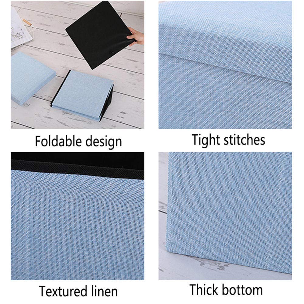 Pouf portaoggetti Pieghevole con coperchi, Sgabello cubo ottomano Pouf Quadrato Sedia Pieghevole in Tessuto poggiapiedi Portatile, per Sgabello, Scatola per Giocattoli Carico Massi
