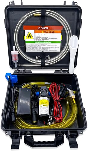 Bomba de transferencia de combustible de 12 V para transferencia de gasolina y diesel, puede entregar 78 galones de gas o diesel por hora, ideal