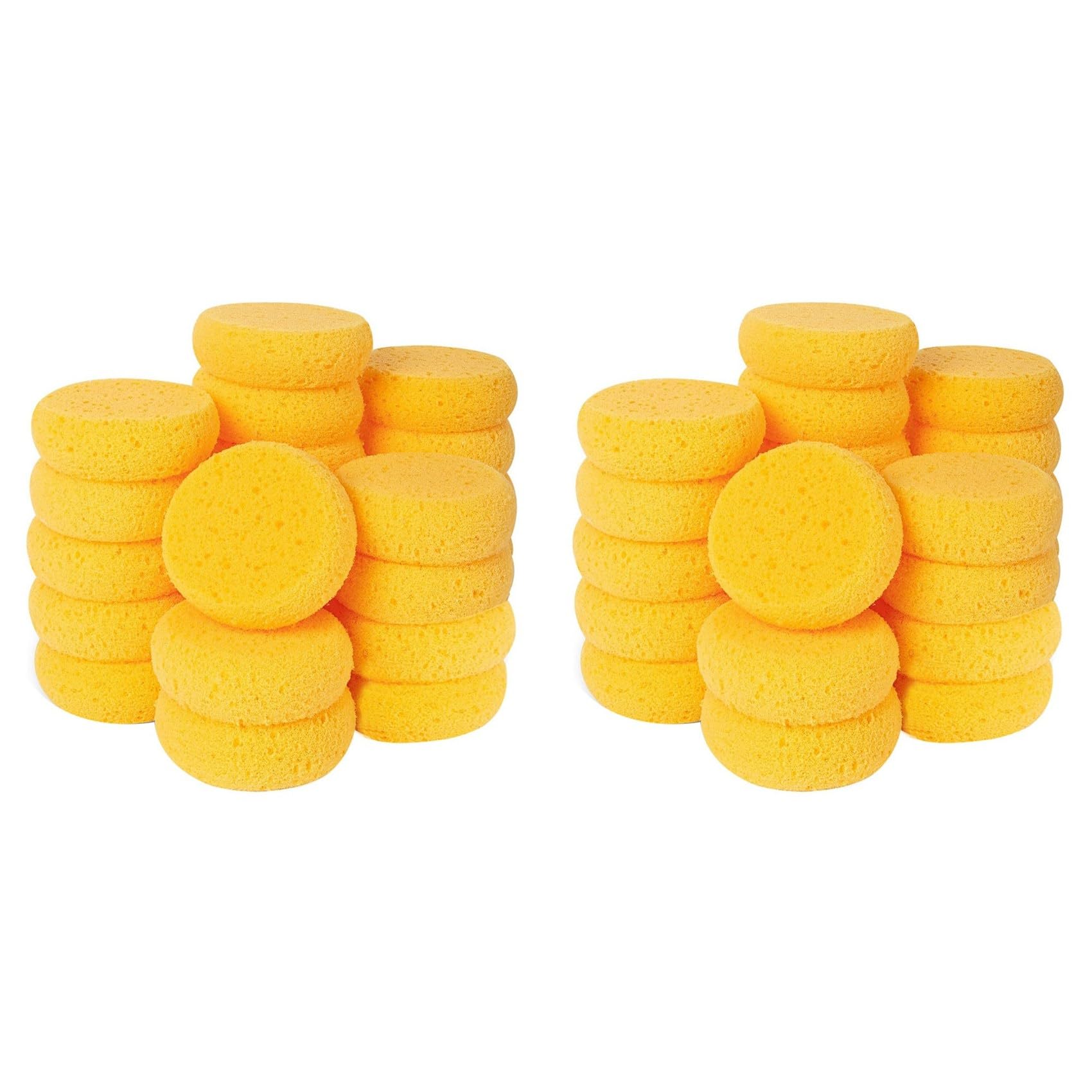 Jnchdghwa 48Pcs Round Pottery Sponges, Round Artist Sponge, Pottery Sponges for Clay Leather Care Horse Tack Maintenance