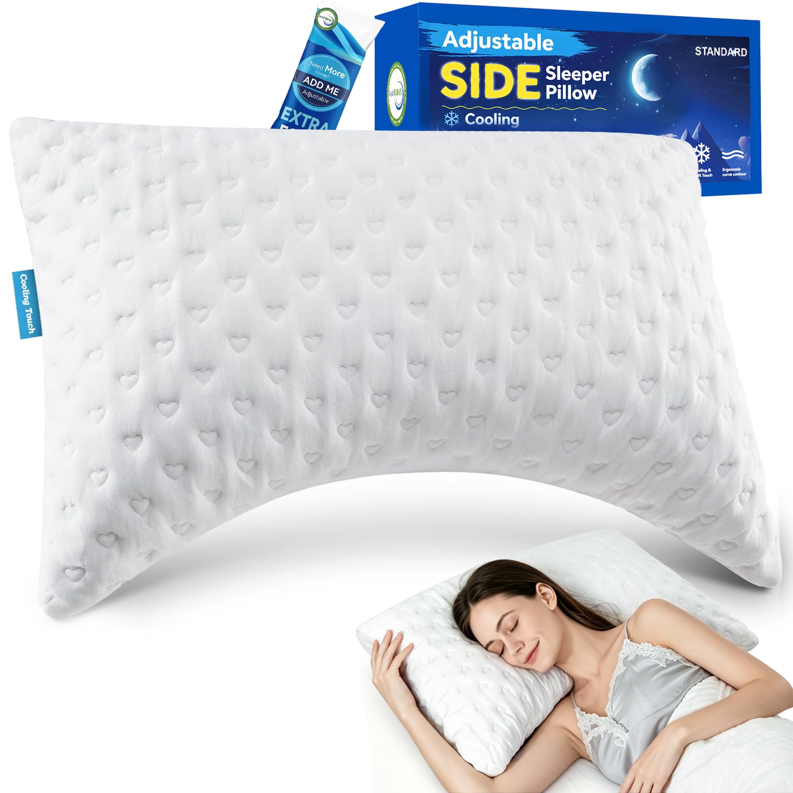 btasleeep Curved Side Sleeper Pillow