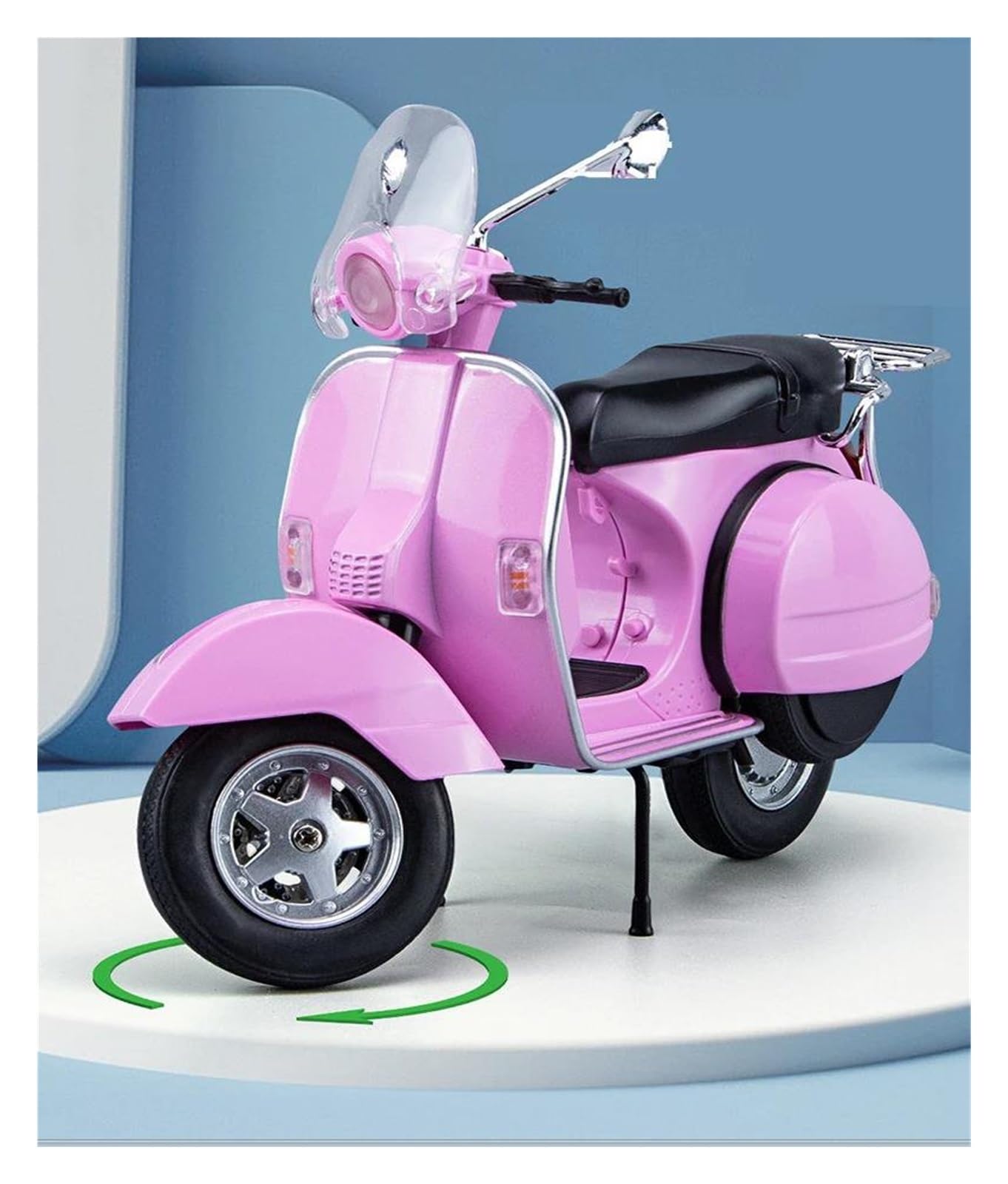 Modellino Moto Miniatura per Vespa 125 Modellino Finito in Lega per Simulazione di Moto(Rosa)