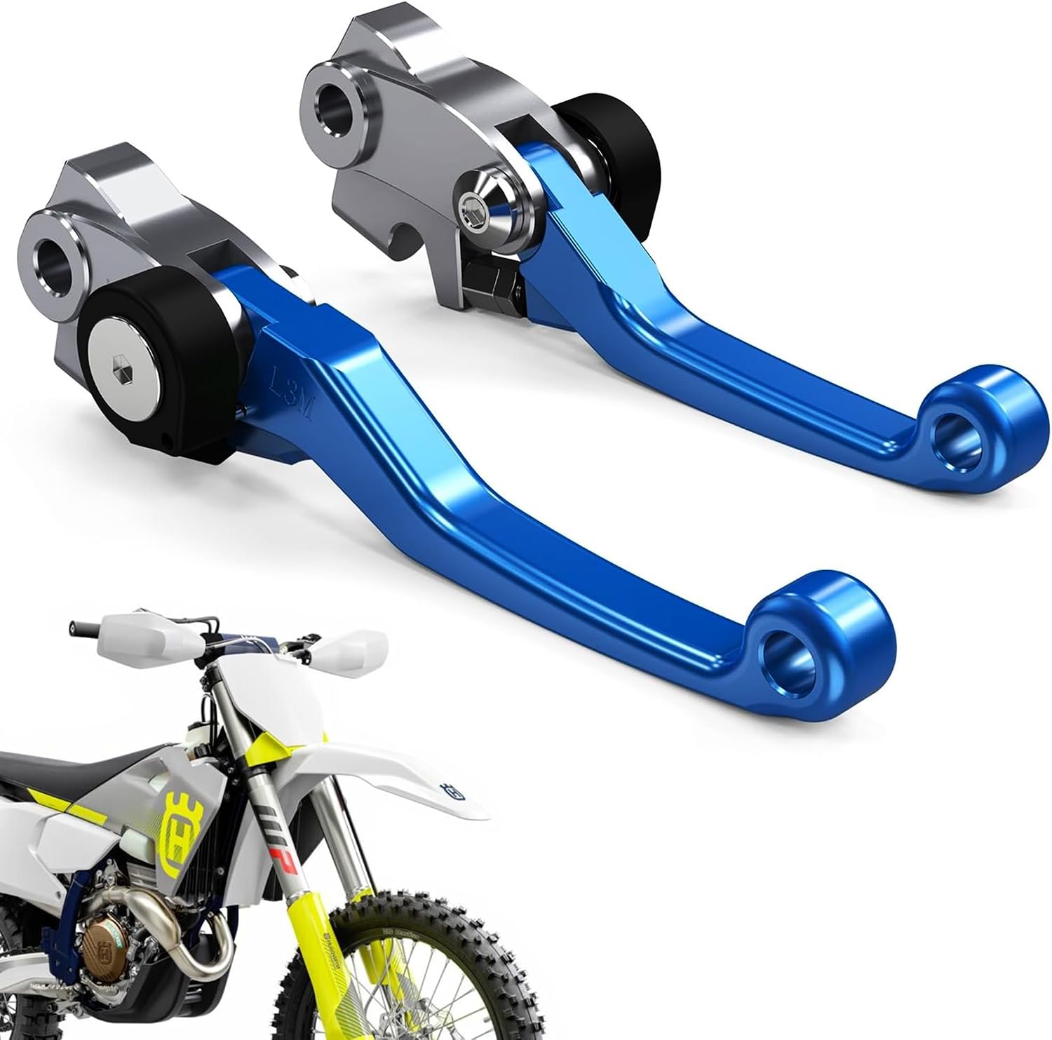 Foldable Clutch & Front Brake Lever Set Compatible with KTM Husqvarna 350 450 SX SXR SXF XCF XCFW XCW EXC 125 150 200 250 300 350 500 SX XC EXC XCW SXF XCF EXC (SIX Days) 14-24 (Blue)