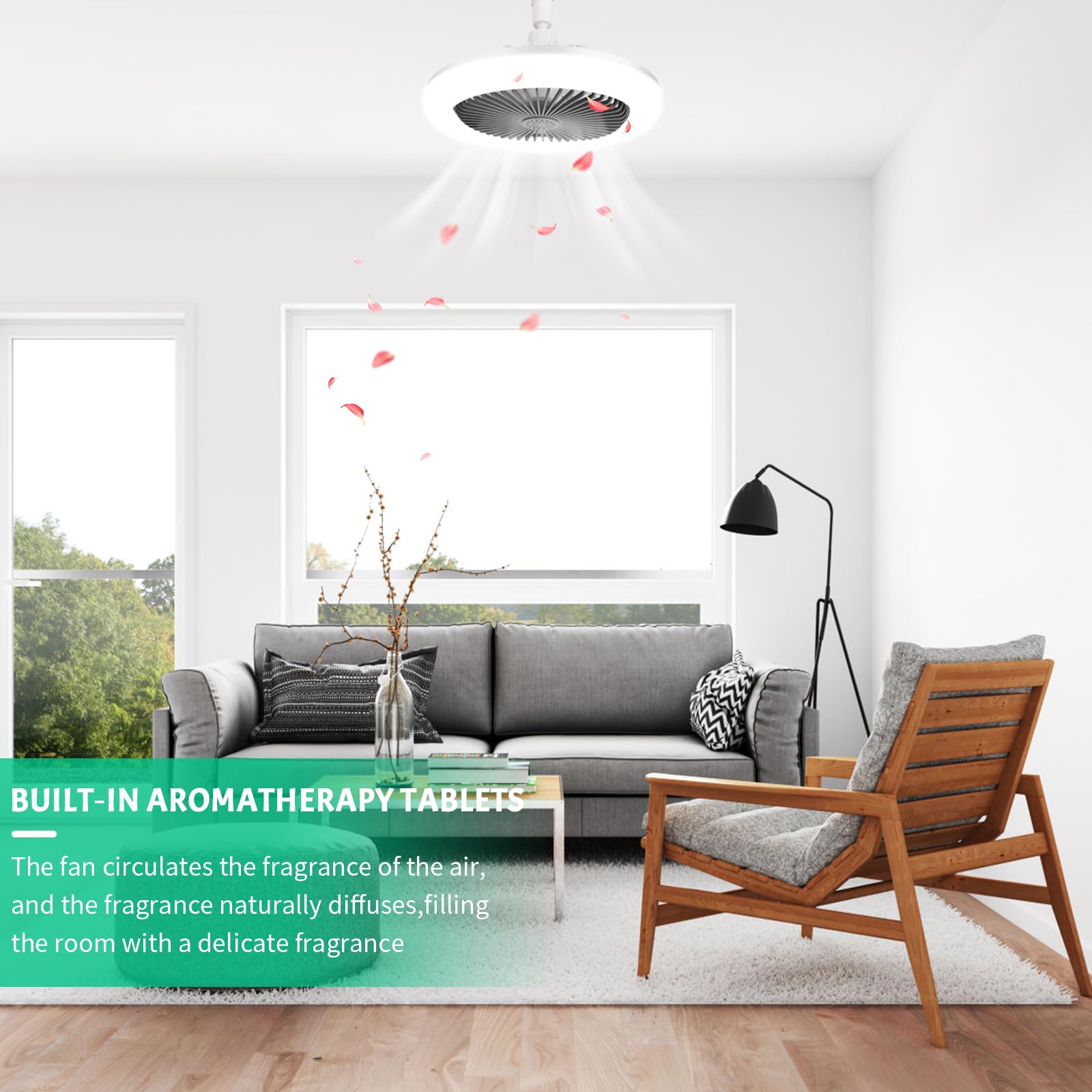 Ventilador de Techo con Luz LED Regulable 30W, E27 Lampara y control remoto, 3 Velocidades, Ventilador Moderno Silencioso para Dormitorio