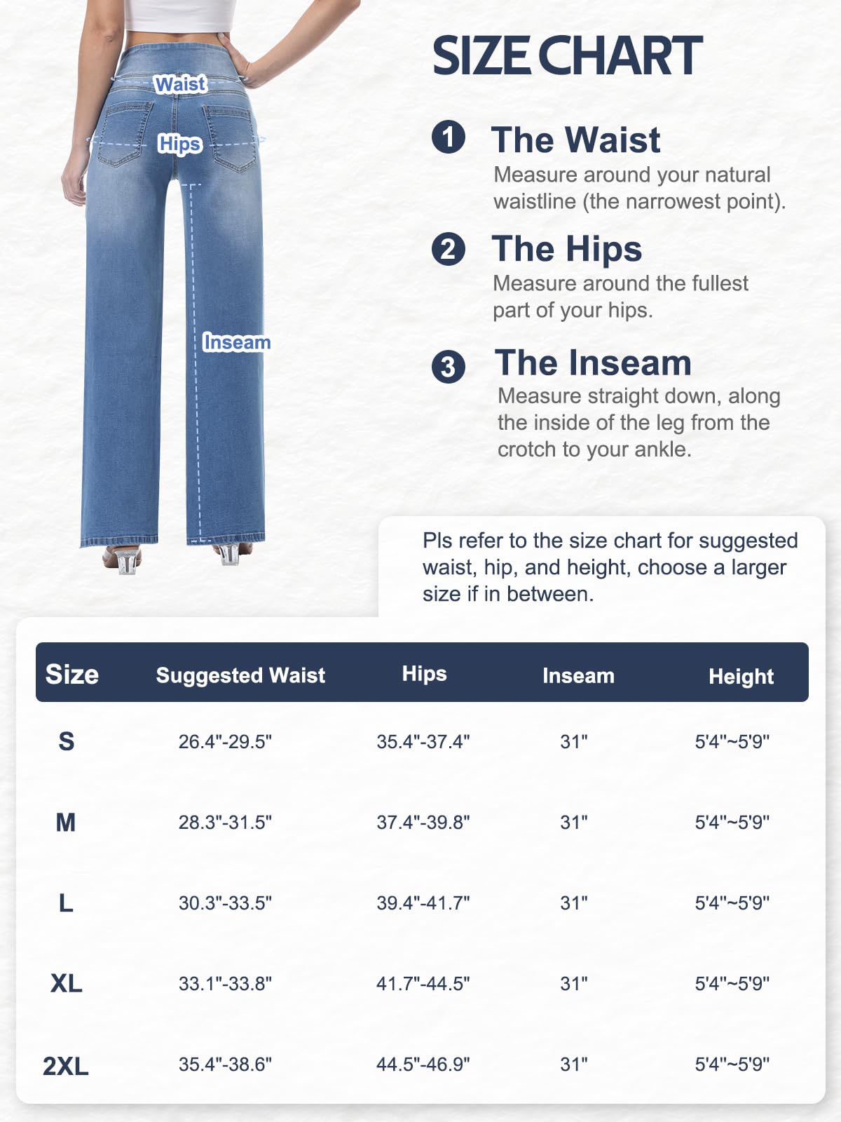 Jeans Donna Vita Alta, Jeans Donna Elasticizzati Jeggings Pantaloni a Gamba Diritti Larghi Casual Push Up Leggins