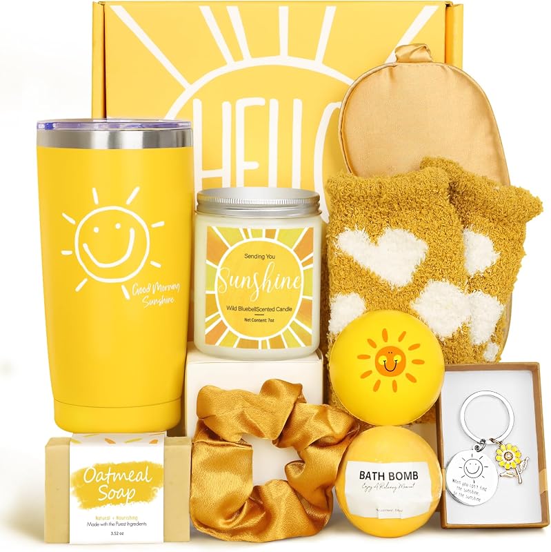 Cestas de regalo para mujeres, 10 piezas de regalos de cumpleaños únicos para mujeres, regalo de Navidad de cumpleaños de la mejor amiga, cesta de regalo Get Soon enviando una caja de animación para la amistad de la hermana - ILUMINE SU DÍA