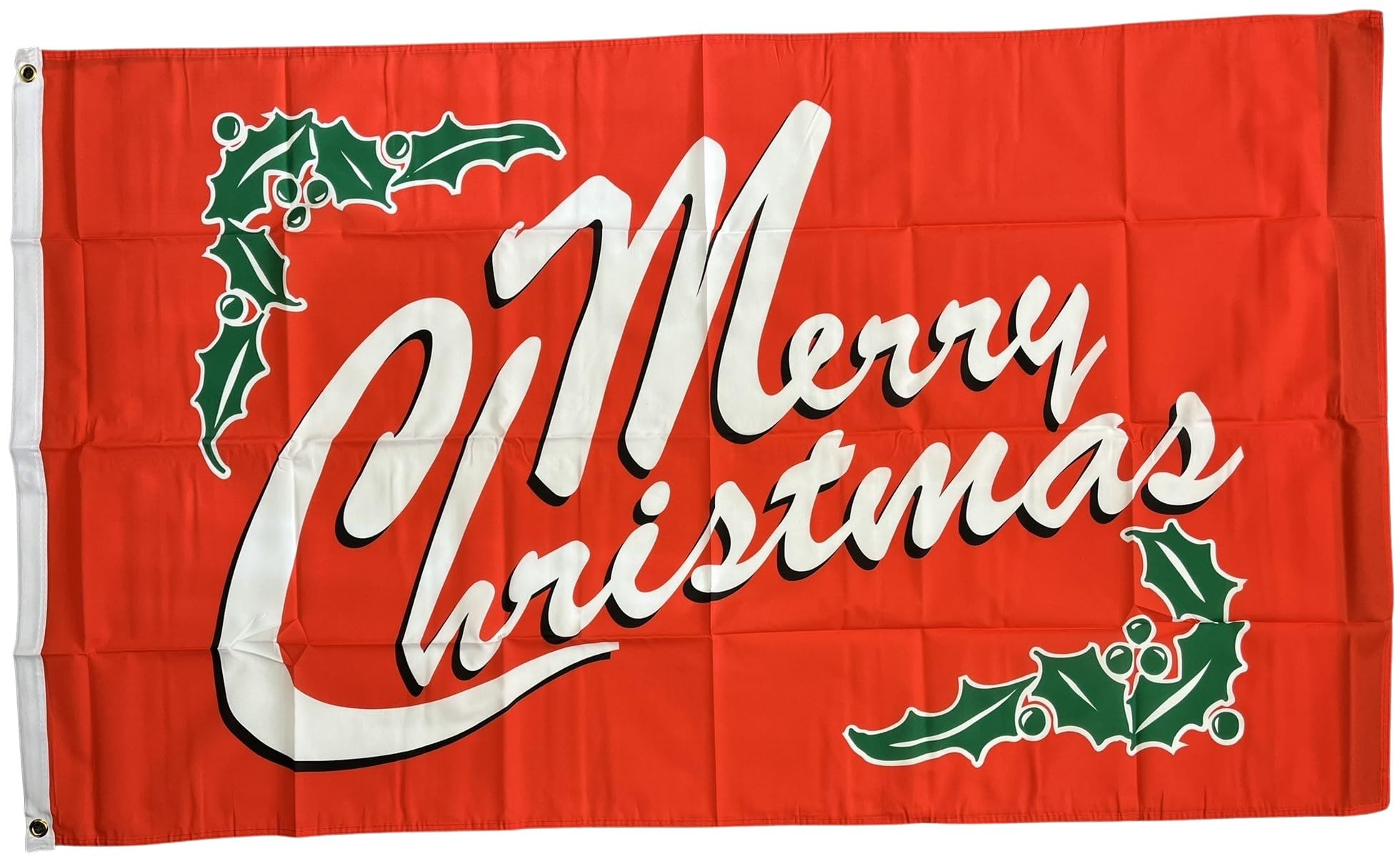 NWFlags Red Merry Christmas Flag 5ft x 3ft 75d Premium Polyester Suitable For Flagpoles, Multicolor
