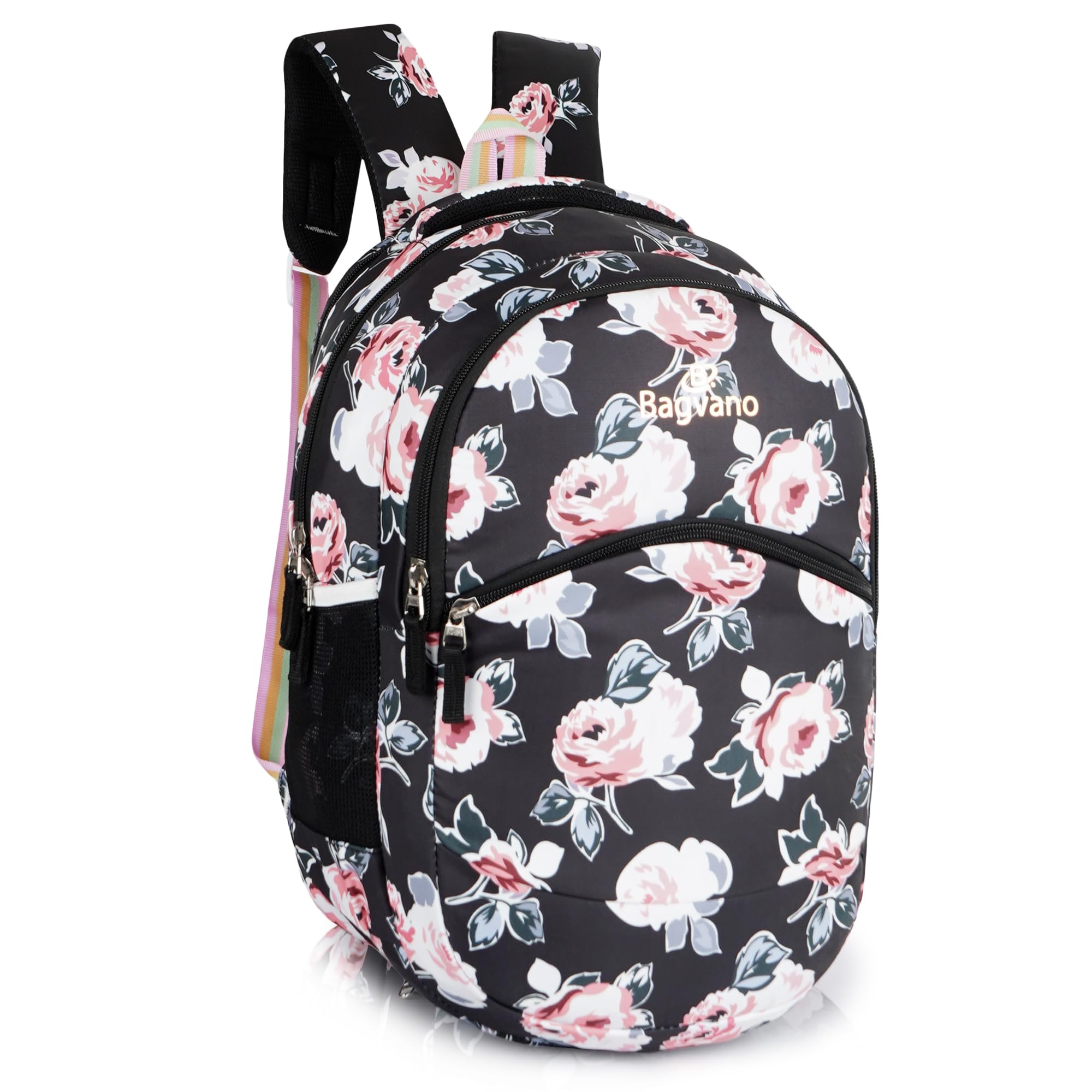 Kids Backpack, Printed Floral Print | Adjustable Shoulder Straps, Front Pocket, Water Bottle Sleeves, Designed for Children-image-35
