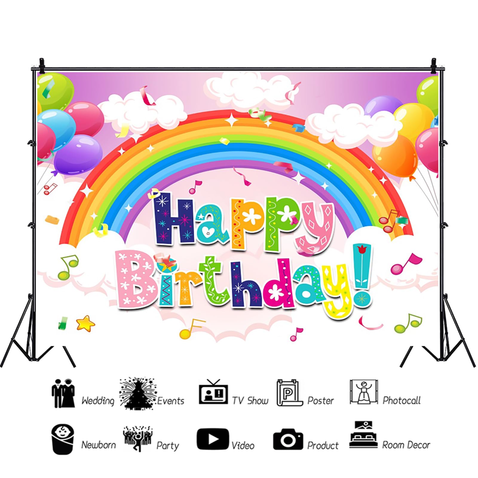 3 x 2,4 m arcobaleno sfondo di compleanno per ragazze arcobaleno festa fotografia sfondo bambini festa di compleanno banner torta decorazioni tavolo forniture foto puntelli