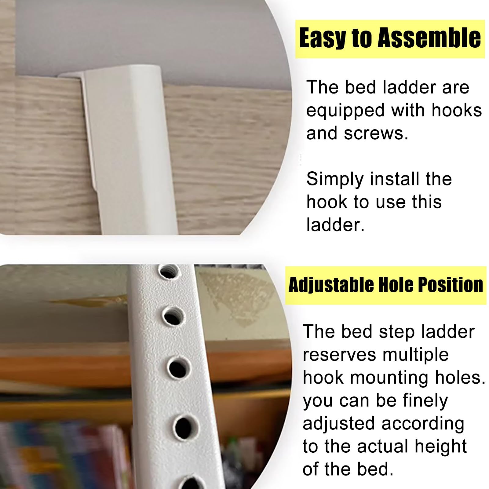 Escalera de litera Escalera Colgante para Litera Interior o Exterior, Escalera de Escalada Caravana con Ganchos Ajustables, Escalera Escalada Universal Espacio Estrecho, Capacidad Carga 220 Libras ( C