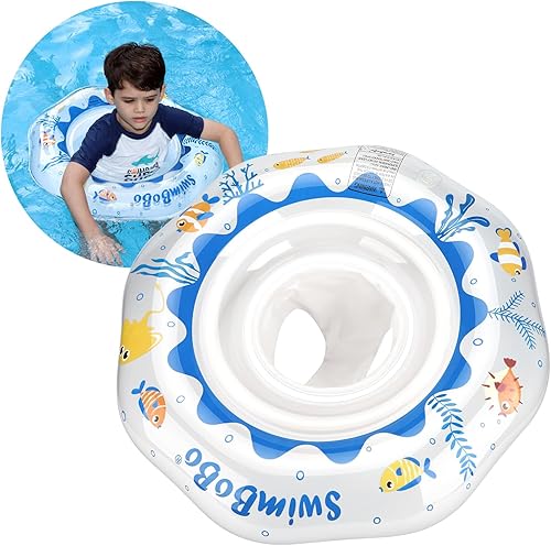 Swimbobo Inflatable Baby Swimming Float with Safe Seat for Age 6-36 Months Toddler