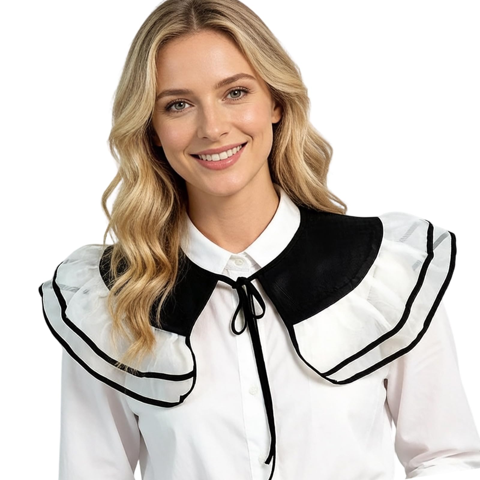 BWANGIAO Elegant French Trendy Detachable Collar With Layered Ruffle For Women Daily Outfit And Occasion