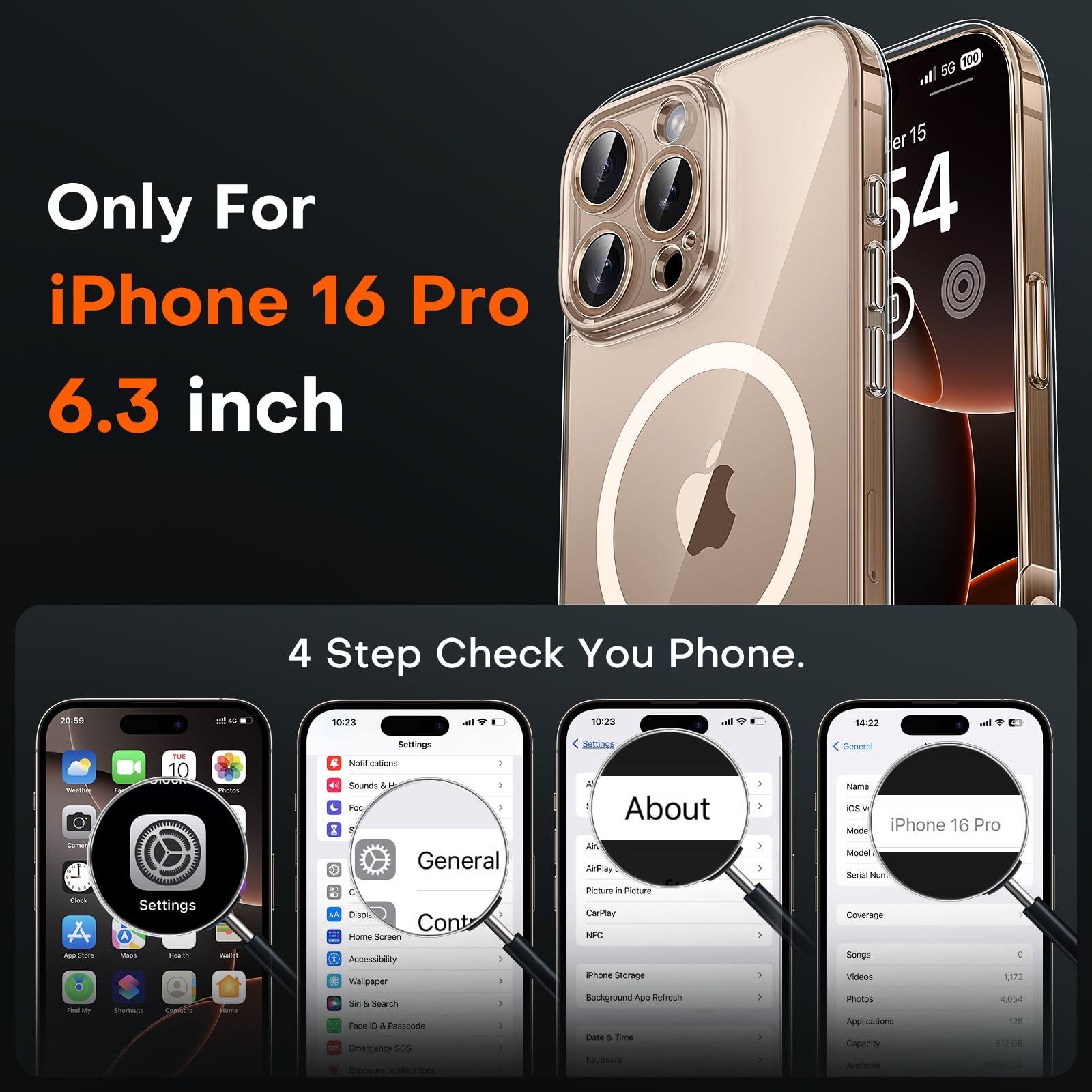 TOCOL Magnetic for iPhone 16 Pro Case 6.3-Inch - Image 2