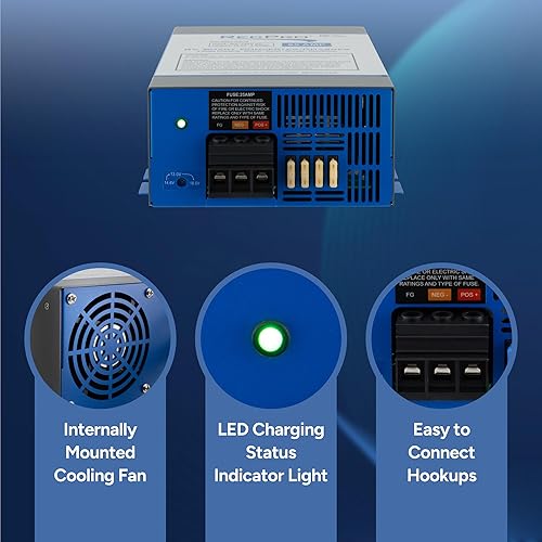 Miniatura 39 de RecPro Convertidor RV de 100 amperios Convertidor de potencia RV y cargador de batería Carga inteligente de 4 etapas 120 VCA a 12 VCC Rango