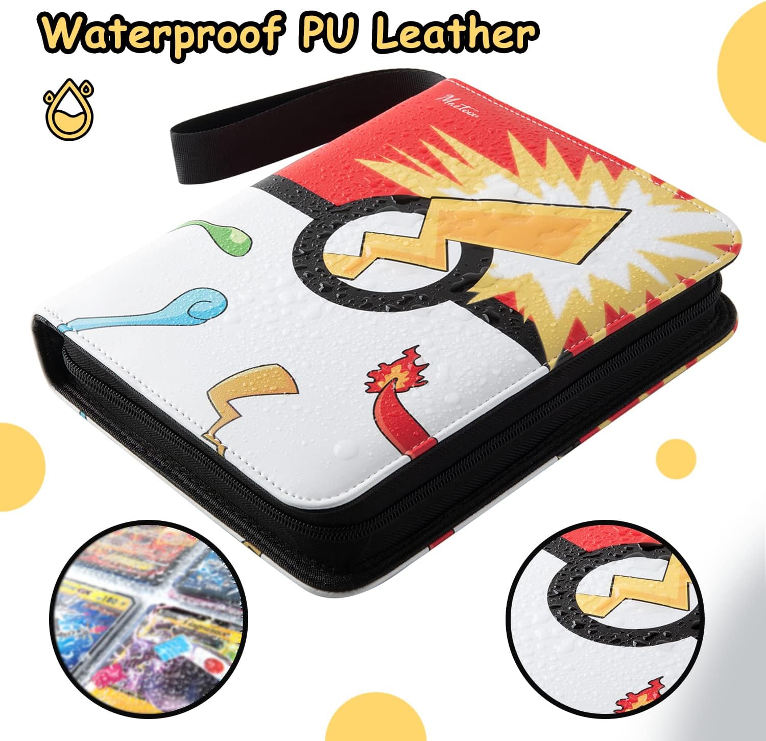Cute Card Binder 440-Pocket Card Binder Album - 4-Pocket Trading Card  Holder With Zipper & Shoulder Strap