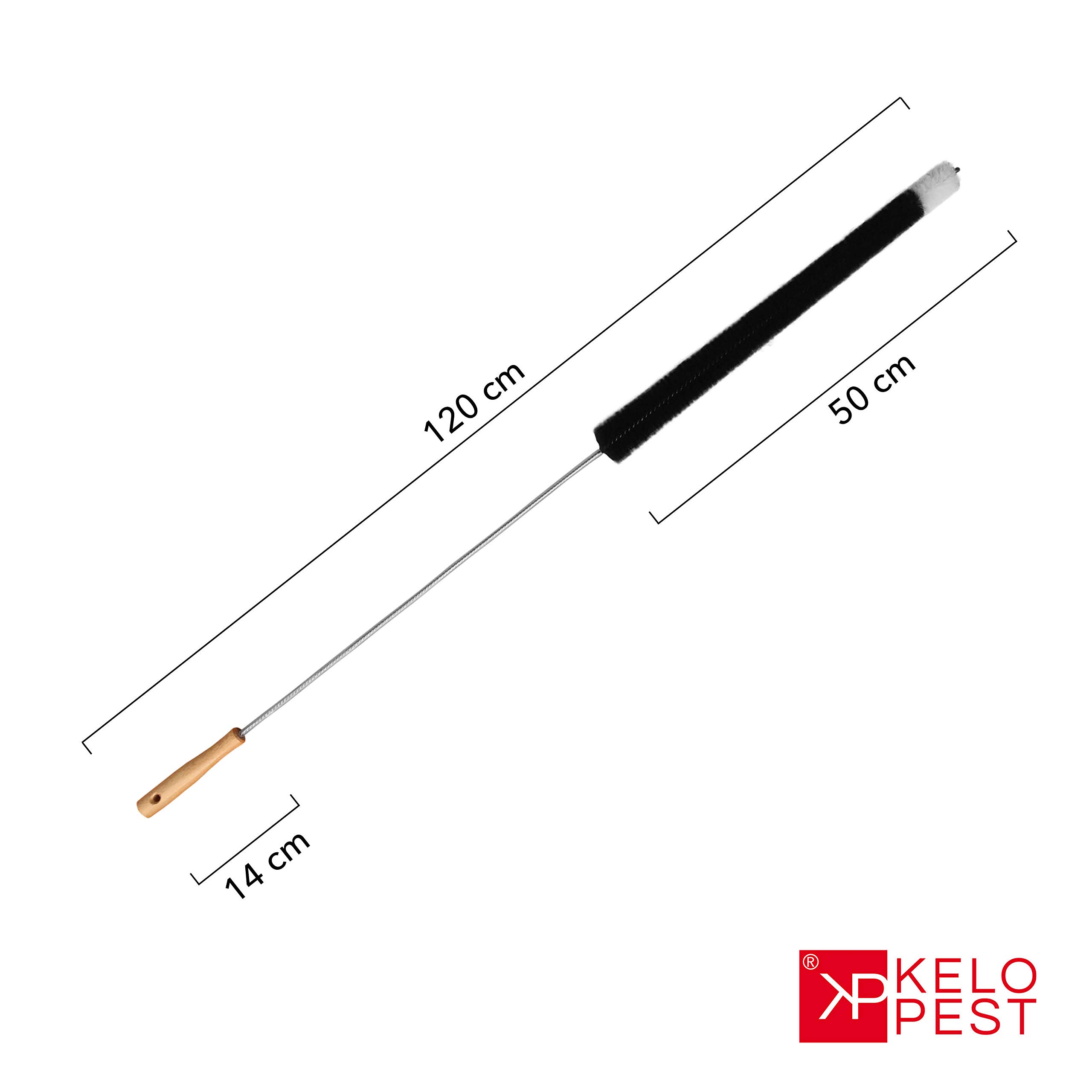 Lange Heizkörperbürste (120cm) - Borsten aus Ziegenhaar - Flexible Heizungsbürste zum mühelosen Reinigen Aller Heizkörper, auch Flachheizkörper.. Schwarz