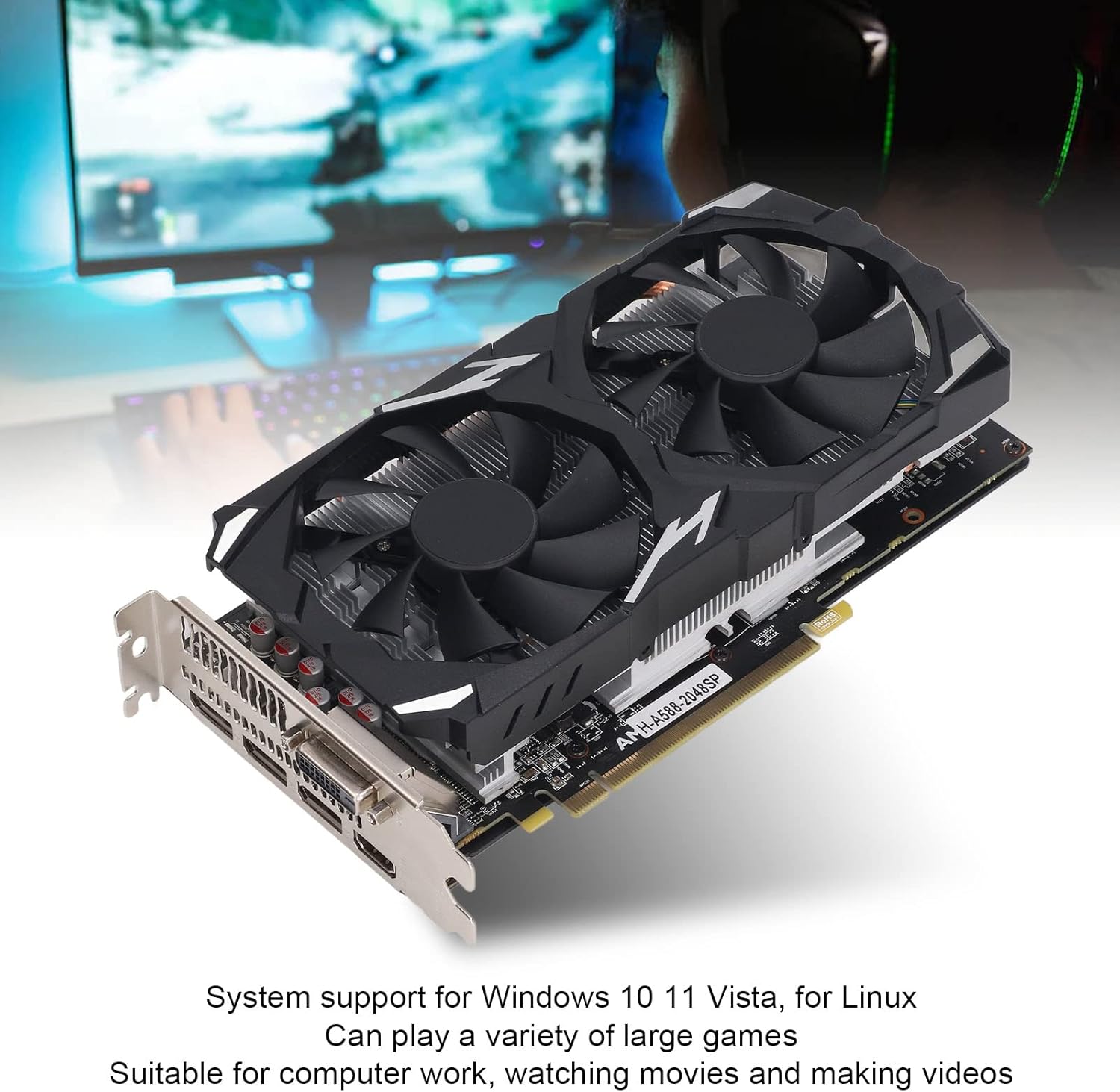 Cuifati Scheda Grafica RX 580 Scheda Grafica da Gioco 8GB GDDR5 256BIT Scheda Video 7000MHz 8K 16 Schede Grafiche PCI Express 3.0 DP, HDML, DVI Plug And Play (AMD Radeon RX 580) Cuifati Scheda Grafica RX 580 Scheda Grafica da Gioco 8GB GDDR5 256BIT Scheda Video 7000MHz 8K 16 Schede Grafiche PCI Express 3.0 DP, HDML, DVI Plug And Play (AMD Radeon RX 580)