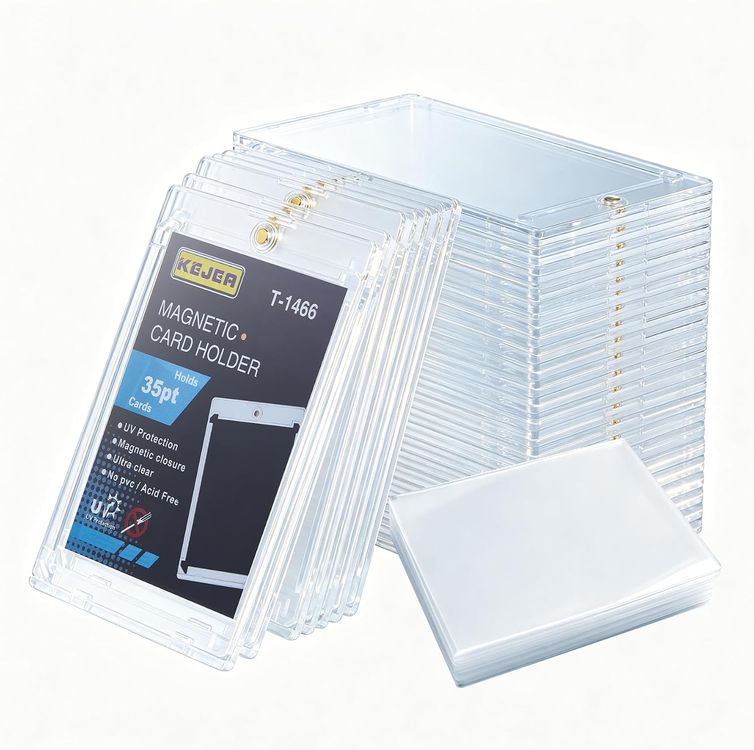 60ct Magnetic Card Holders, 35pt Slim One Touch Card Holder