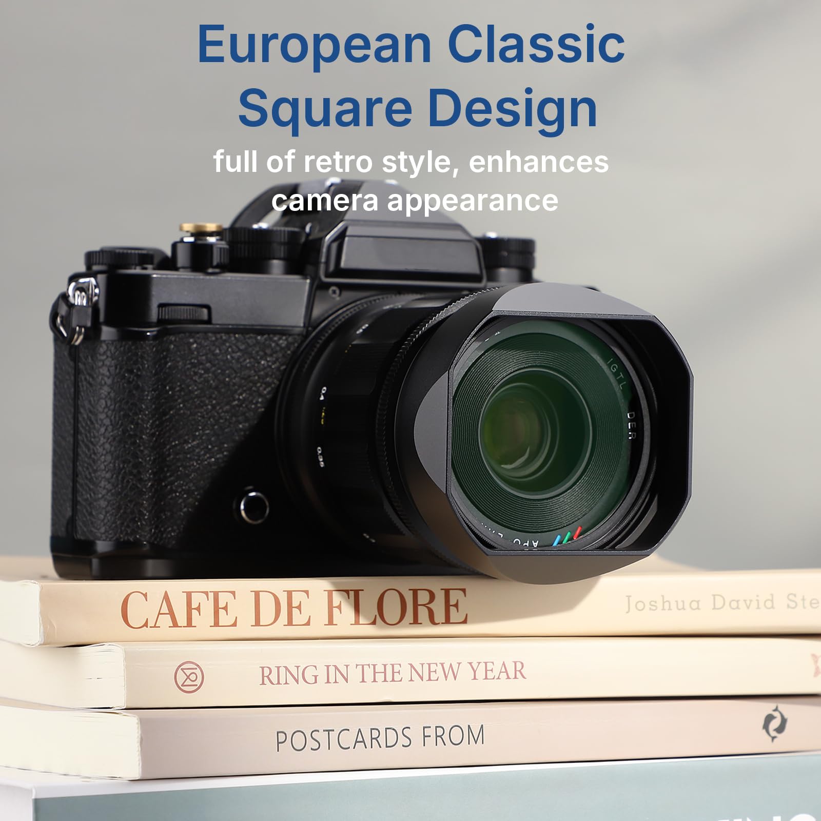 Haoge Pare-soleil carré en métal pour objectif Z 35 mm 50 mm f2 II pour Voigtlander APO-LANTHAR 50 mm 35 mm F2 Asphérique II Z Mount Accessoires d'objectif à baïonnette Noir, LH-35AAZ+Cap-35AAZ avec