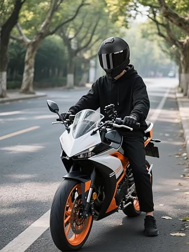 Miniatura 6 de Casco de motocicleta, casco modular de doble visera abatible de cara completa JR-815, casco de motocicleta aprobado por DOT con visera negra para