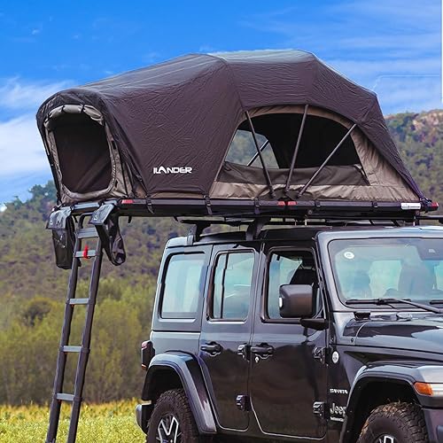 Rooftop Tent Hardshell for Camping - Suitable for Car Jeep SUV Truck, Professional Comfort Roof Top Tent with Ladde, Easy Fold-and-go, Waterproof & UV-Resistant, 4 Ft Wide