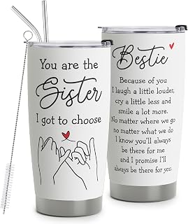 Best Friend Tumblers - 20oz Travel Cups for Besties and Friends - Bestie Birthday Gifts