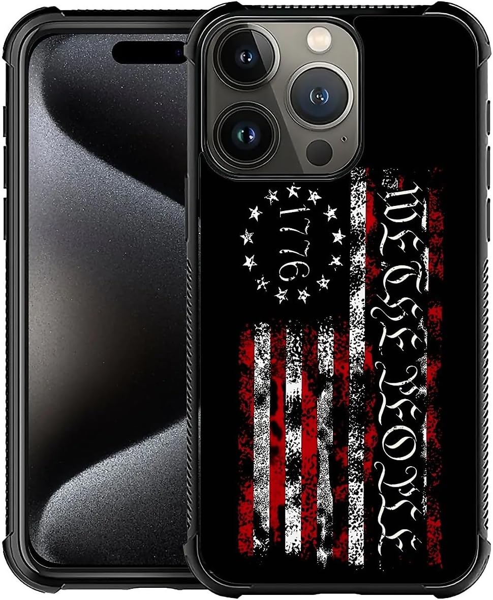 DAIZAG Compatible with iPhone 16 Pro Case,All-Round Protection Shockproof Anti-Scratches TPU Cover,Cases for Man Woman-Classic American Flag 1776 We The People
