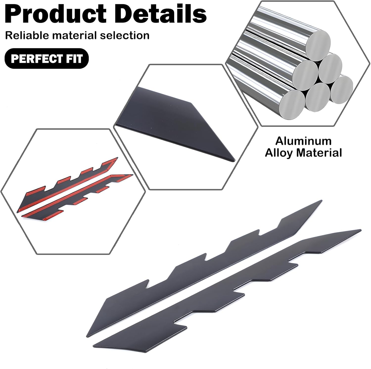 Corvette C8 Engine Bay Panel Cover Trim,Engine Compartment Pull Bar Trim Strip Compatible with Corvette C8 Stingray 2020-2024+ Aluminum Engine Bay Left Right Protection Accessories (Black)