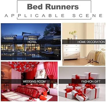 Hotel Bed Runner Scarf Chinese Style Bed Scarve Bedding Decor Soft Bed End Towel Matching Cushion Cover Bedspreads Protection for Twin Queen King Size Bed,D-2*Pillowcase