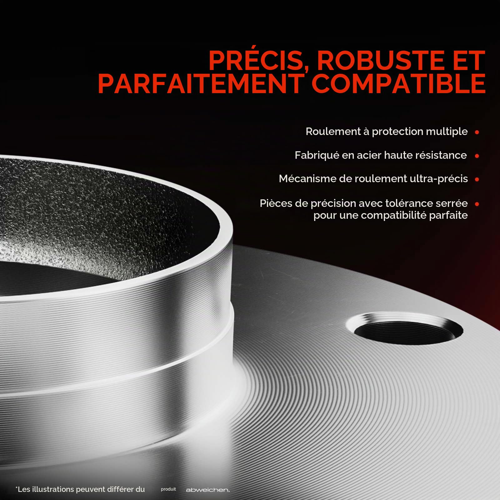 Frankberg Jeu de 2 roulements de roue avant avec anneau magnétique ABS