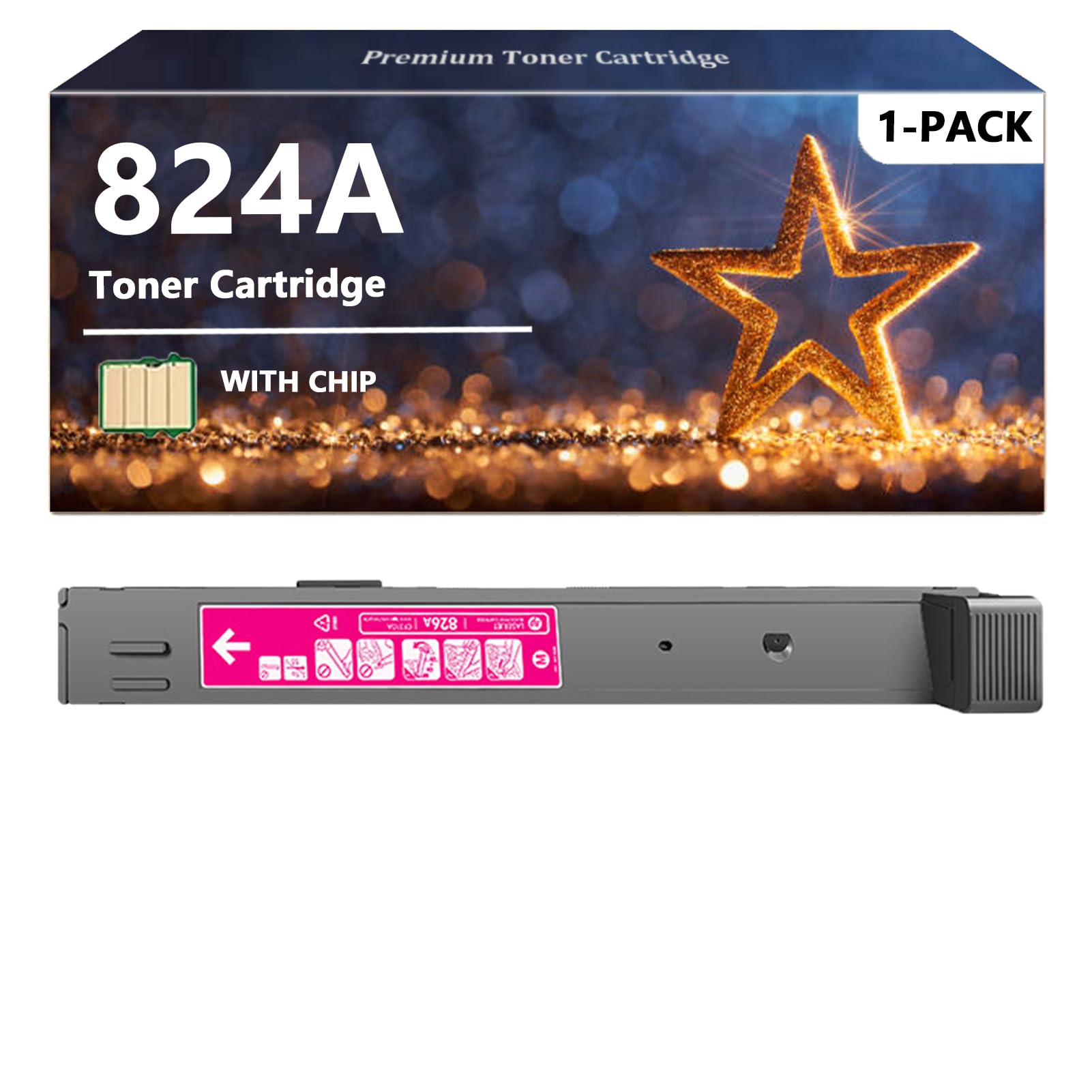 Toner Cartridges Magenta Compatible for HP 824A CB383A Toner Cartridge for HP Color Laserjet CP6015 CM6030 CM6040 Series Printers, 1 Magenta