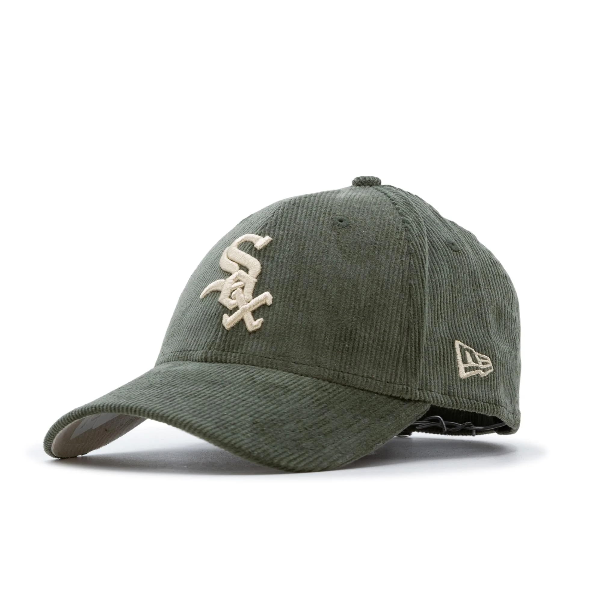 New Era Men's Olive-Stone 9Forty Strapback Cap Cord Chicago White Sox Olive