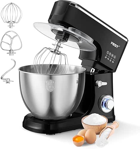 1500W 8.45QT Stand Mixer, 6-Speed Electric Dough Mixer with Whisk,