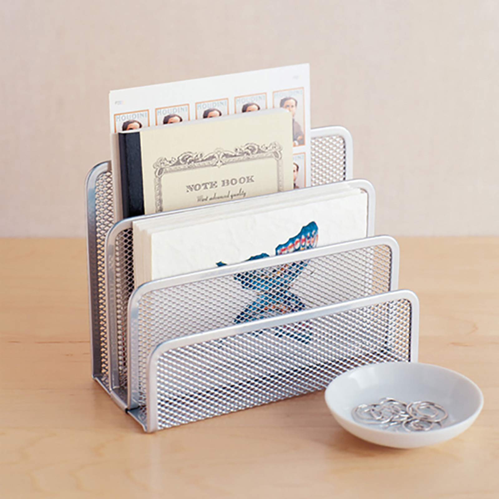 Vanra Small Letter Sorter desktop file Holder organizer in rete metallica con 3 scomparti verticale Verticale Silver