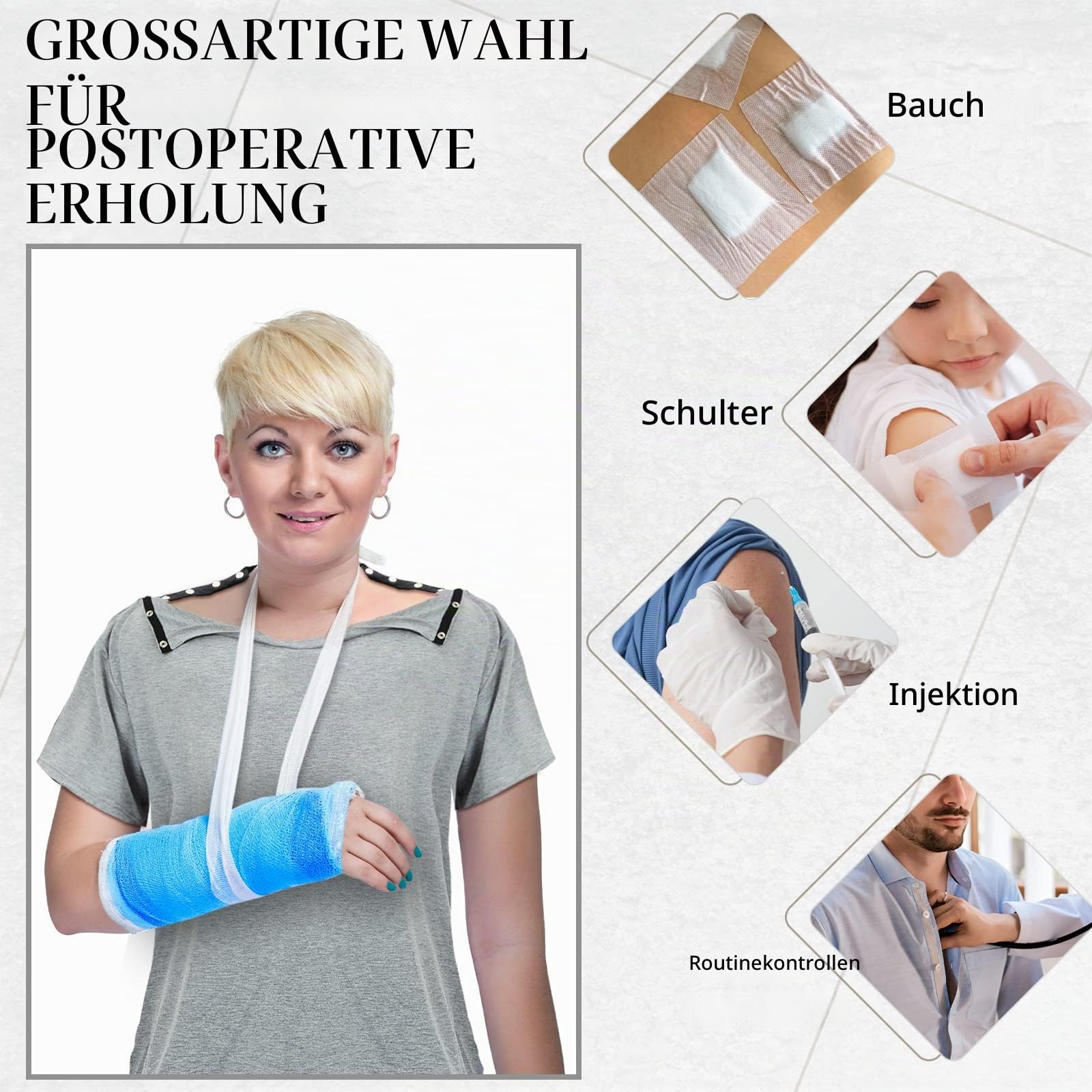 2 Stück Postoperationshemden für Männer und Frauen, Unisex, Schulterchirurgie, Hemden, linke und rechte Seite, Schnappzugriff, Krankenhaus-Shirts