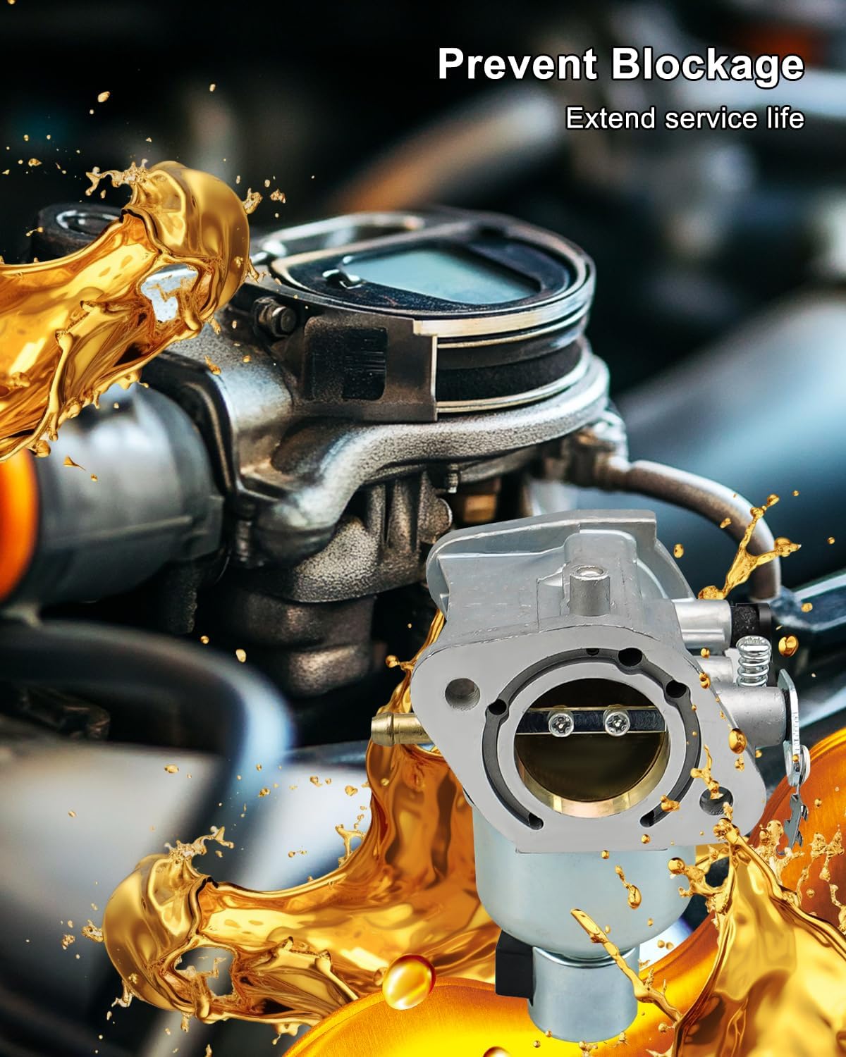 Carburetor Kit Fit for Kawasaki Specific FR691V FS691V Replace 15004-0985 15004-0829 with Filter Kit&Oil filter Replace 11013-0752 49065-0721