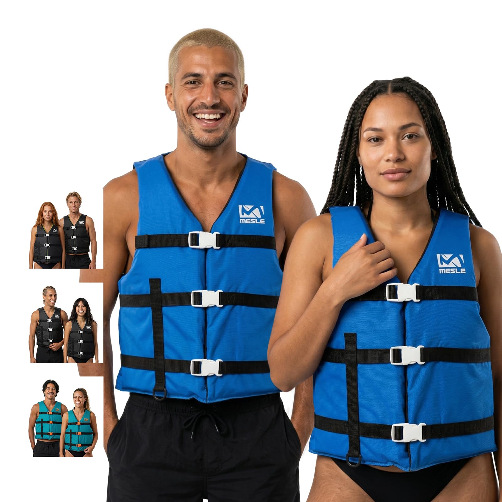Mesle Gilet de Natation Adulte Promo 50N Tailles 40-130 kg pour Sup, Plongée en apnée, Ski Nautique