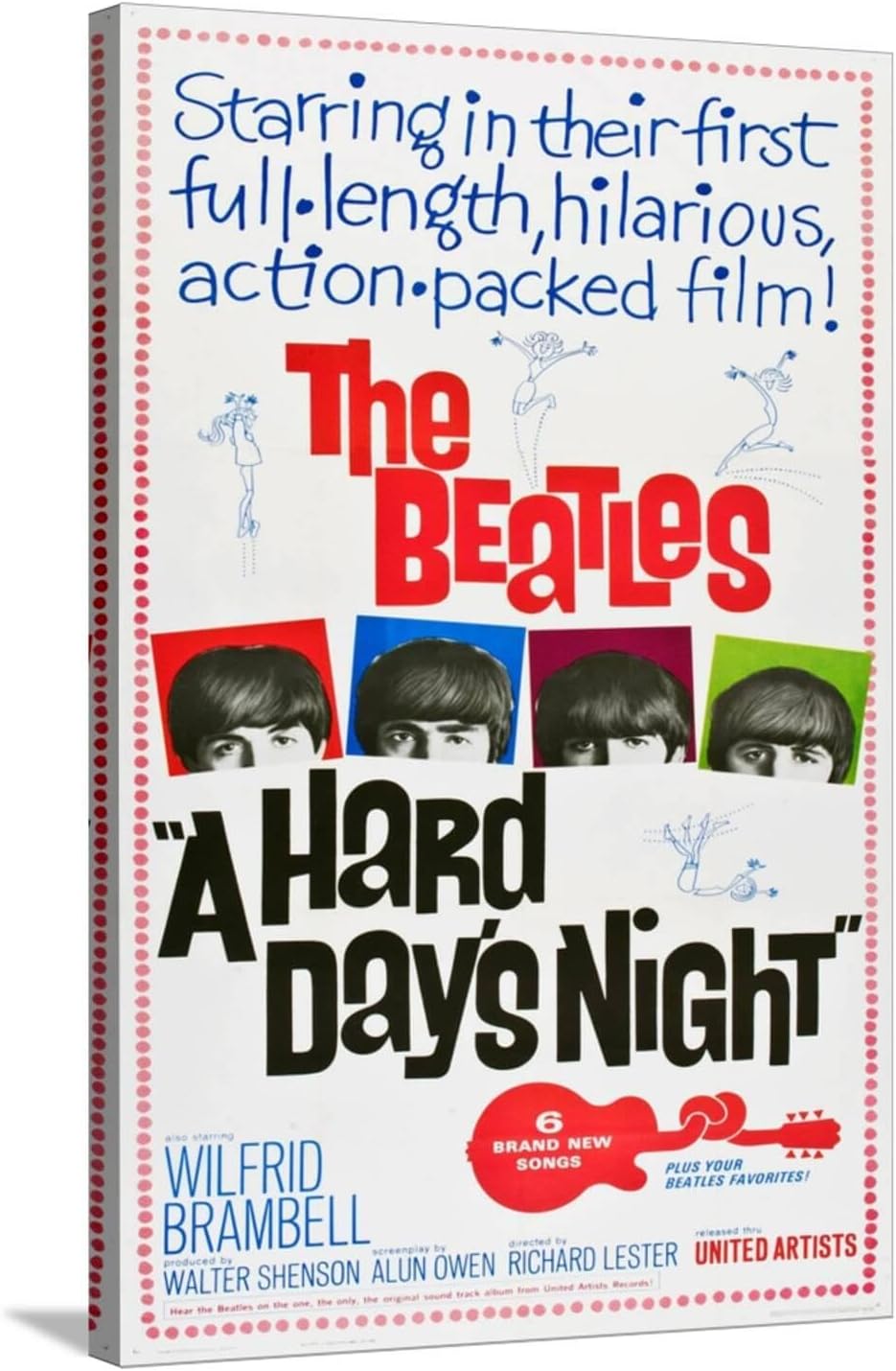 ART.COM Wall Art Print A Hard Day's Night, the Beatles, Paul Mccartney, John Lennon, George Harrison, Ringo Starr, 1964, 16" x 24"