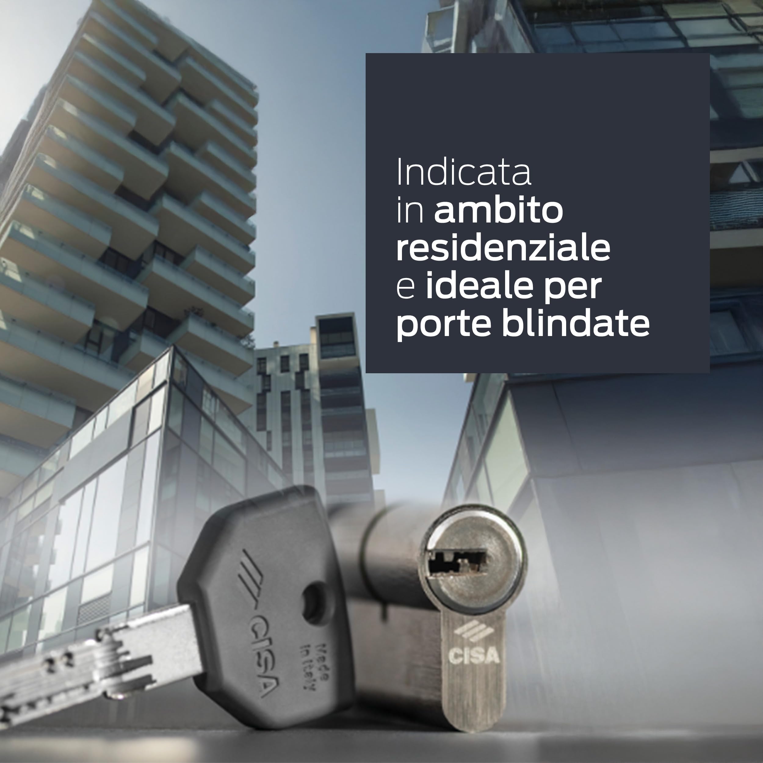 CISA - Cilindro Europeo CISA AsixP8 PRO 10Q31707012SD - Cilindro 30/30 con 5 Chiavi per Serratura Porta Blindata - Protezione Contro Tentativi di Effrazione