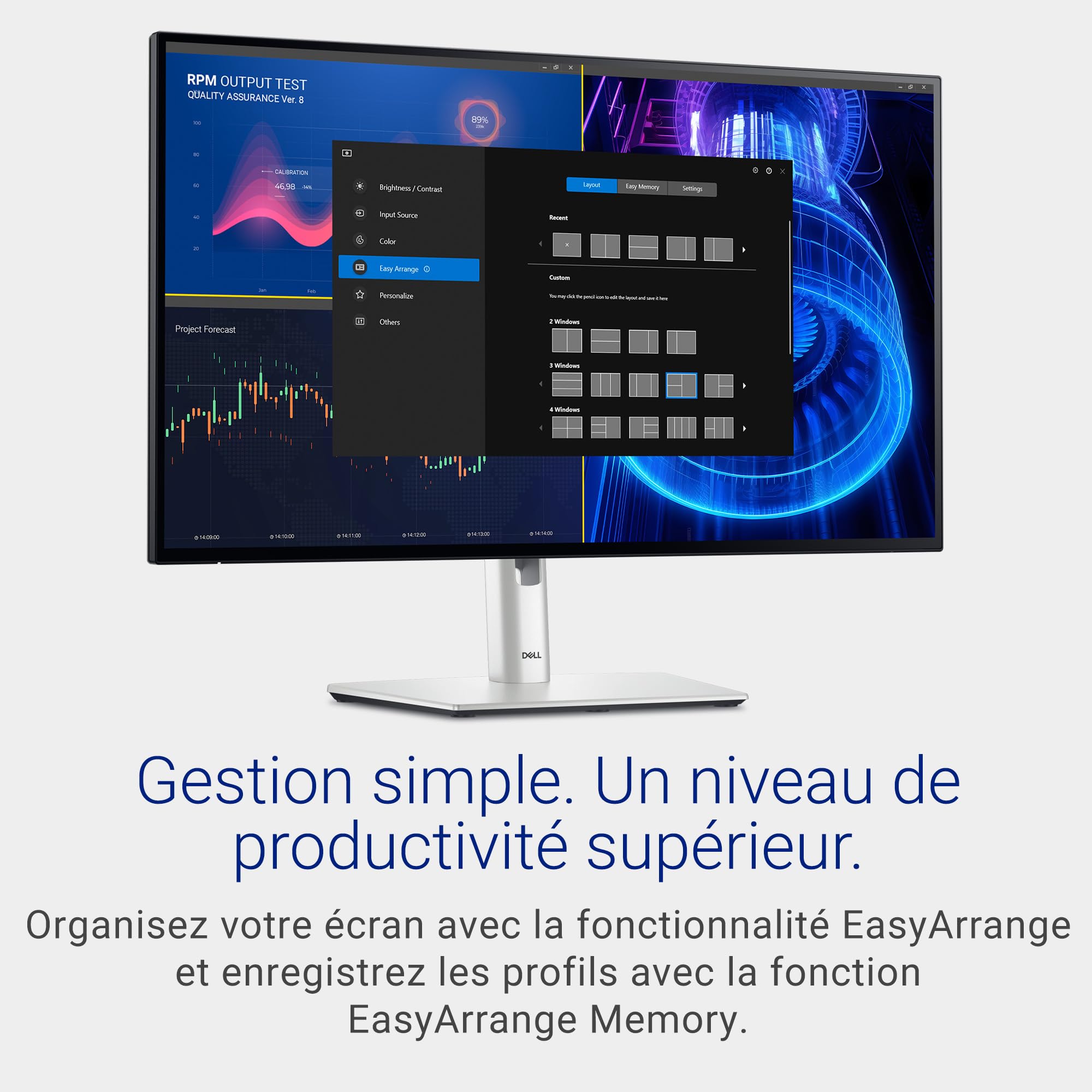 Dell U2724D UltraSharp 27" QHD (2560x1440) Écran PC, 120Hz, IPS Black, 5ms, 98% DCI-P3, 2X USB-C, 2X DisplayPort, HDMI, 3X USB, Garantie 3 Ans, Argent